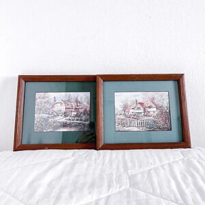 Carl Valente Penhurst Bentley House‎ set of 2 Print Framed 11” x 9”